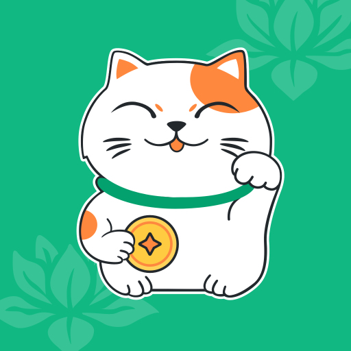 Gemgala lucky cat holding a gold coin